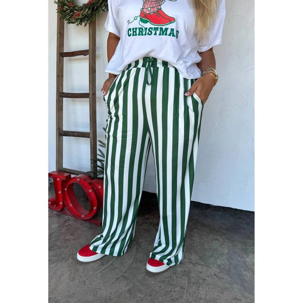 NEW BLAKELEY vertical striped pants in green